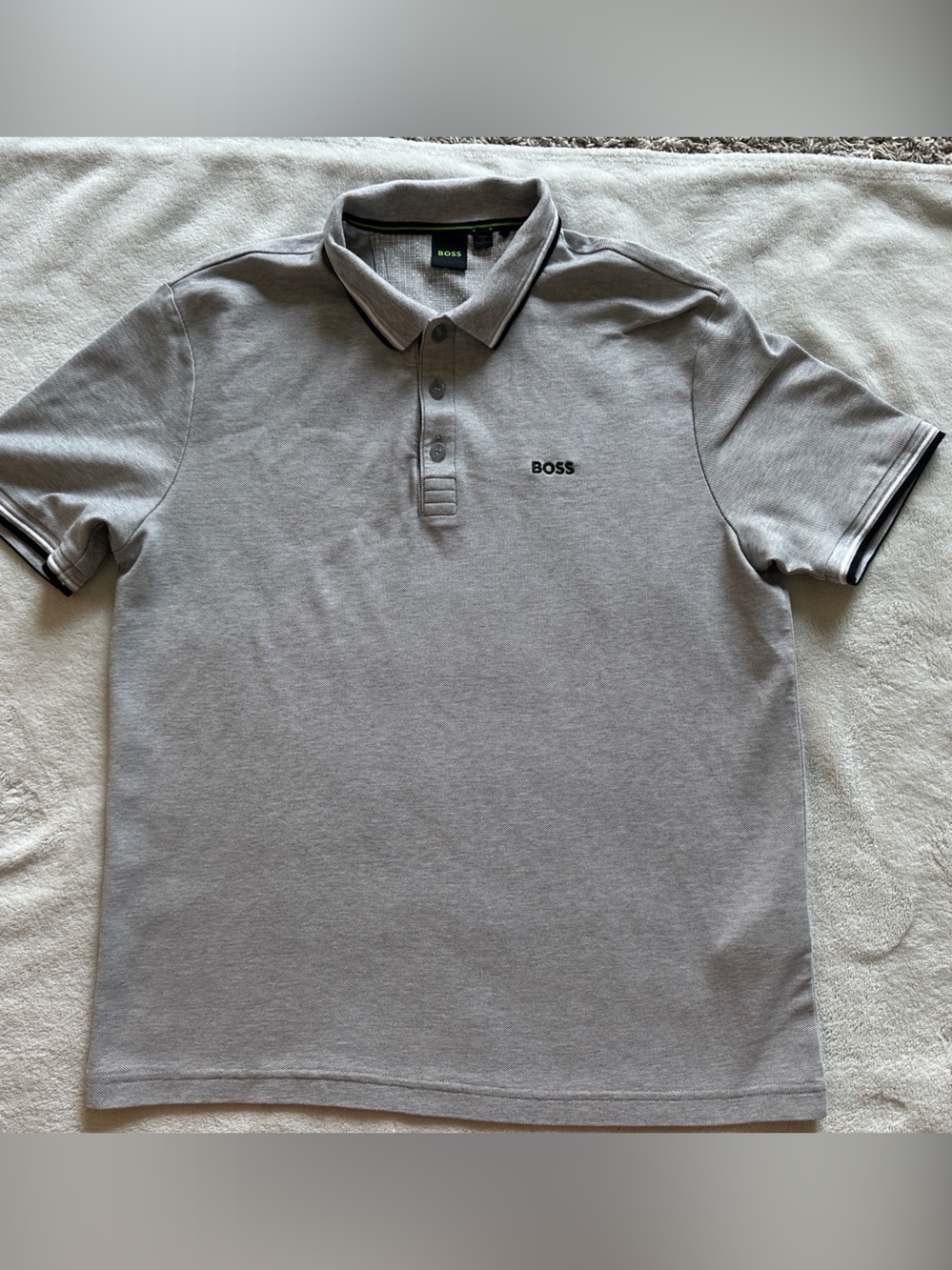 Boss Boys' Gray Polo with Contrast Trim